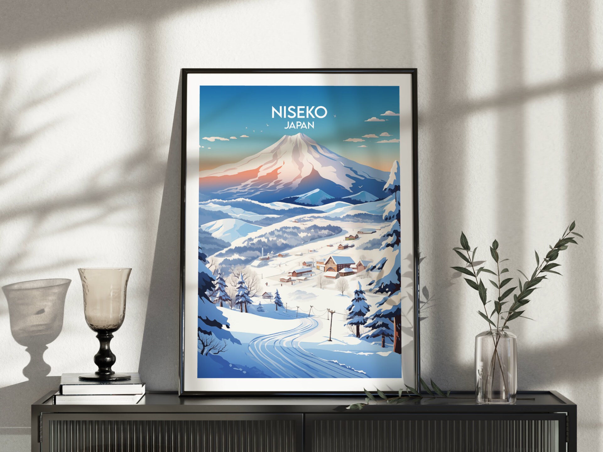 Niseko Ski Travel Print - Japan Poster - Custom Personalised