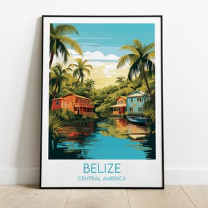 Belize Reise - Mittelamerika Poster - Individuell personalisiertes Hochzeit Geburtstagsgeschenk