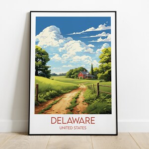 Delaware Travel Print - United States Poster - Custom Personalised Wedding Birthday Gift