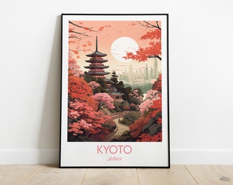Kyoto Travel Print - Japan Poster - Custom Personalised Wedding Birthday Gift