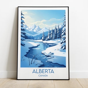 Impression de voyage en Alberta - Poster Canada - Cadeau d'anniversaire de mariage personnalisé