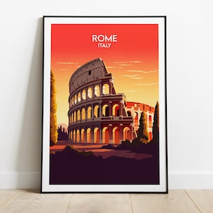 Rome Travel Print - Italy Poster - Custom Personalised Wedding Birthday Gift