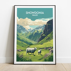 Snowdonia National Park Travel Print - Wales Poster - Custom Personalised Wedding Birthday Gift
