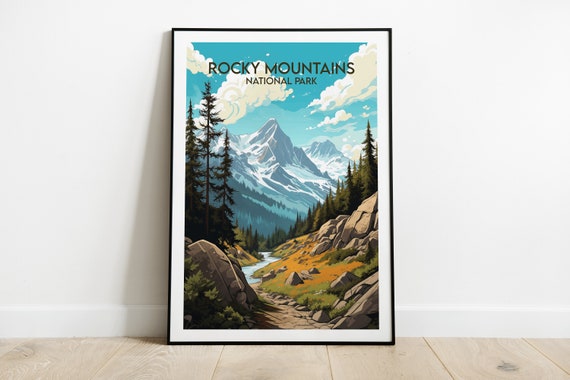 ロッキー山脈の旅行プリント - 国立公園のポスター - カスタマイズされ