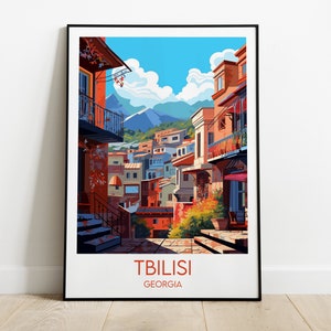 Impression de voyage à Tbilissi - Poster Géorgie - Cadeau d'anniversaire de mariage personnalisé