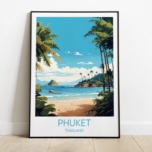 Phuket Travel Print - Thailand Poster - Custom Personalised Wedding Birthday Gift