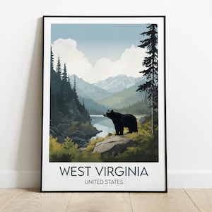 West Virginia Reisedruck - USA Poster - Individuell personalisiertes Hochzeit Geburtstagsgeschenk