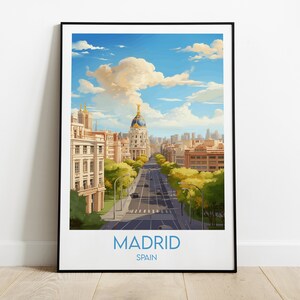 Madrid Travel Print - Spanien Poster - Individuell personalisiertes Hochzeit Geburtstagsgeschenk
