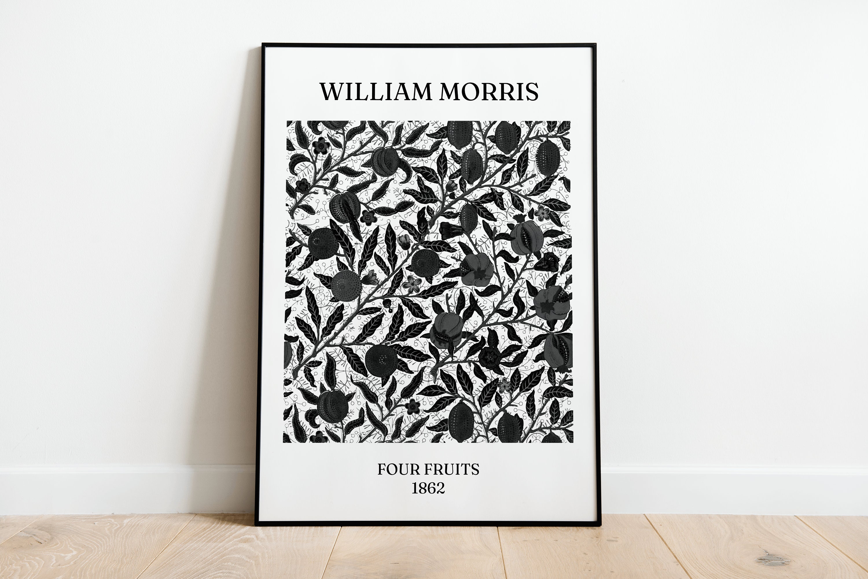 2体セットBlack morris White morris William Morris Black and White Exhibition Print Collection | 2x A3