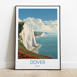 Dover Travel Print - Kent Poster - Custom Personalised Wedding Birthday Gift