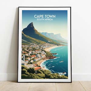 Kapstadt Reise - Südafrika Poster - Individuell personalisiertes Hochzeit Geburtstagsgeschenk