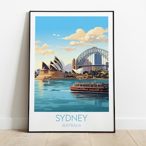 Sydney Travel Print - Australia Poster - Custom Personalised Wedding Birthday Gift