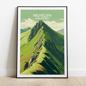 Helvellyn Travel Print - Lake District Poster - Custom Personalised Wedding Birthday Gift
