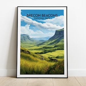 Brecon Beacons National Park Travel Print - Wales Poster - Custom Personalised Wedding Birthday Gift