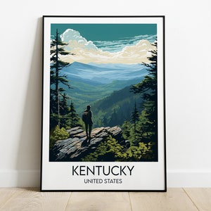 Stampa di viaggio del Kentucky - Poster degli Stati Uniti - Regalo di compleanno personalizzato per matrimonio