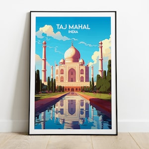 Taj Mahal Reise Print - Indien Poster - Individuell personalisiertes Hochzeit Geburtstagsgeschenk