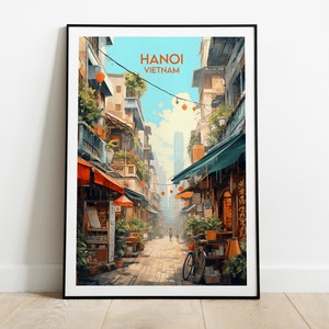 Hanoi Reise Print - Vietnam Poster - Individuell personalisiertes Hochzeit Geburtstagsgeschenk