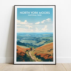North York Moors Travel Print - UK National Park Poster - Custom Personalised Wedding Birthday Gift