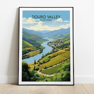 Douro Valley Travel Print - Portugal Poster - Custom Personalised Wedding Birthday Gift