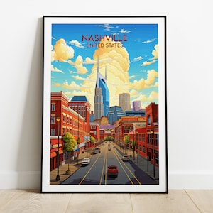 Nashville Travel Print - United States Poster - Custom Personalised Wedding Birthday Gift