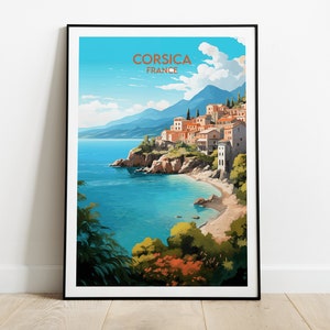 Corsica Travel Print - Francja Plakat - Spersonalizowany prezent ślubny na urodziny