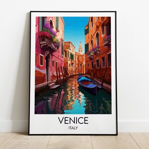 Impression de voyage à Venise - Poster Italie - Cadeau d'anniversaire de mariage personnalisé