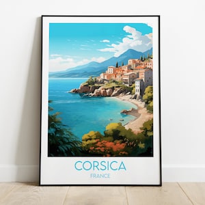 Corsica Travel Print - Francja Plakat - Spersonalizowany prezent ślubny na urodziny