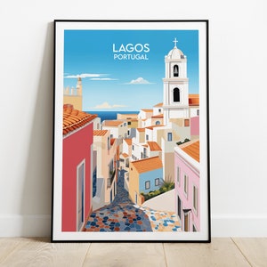 Lagos Travel Print - Portugal Poster - Individuell personalisiertes Hochzeit Geburtstagsgeschenk