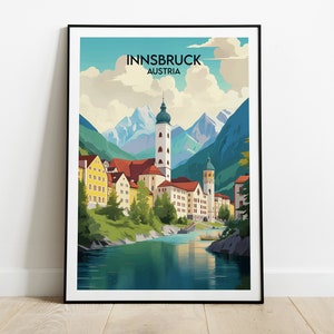 Innsbruck Travel Print - Austria Poster - Custom Personalised Wedding Birthday Gift