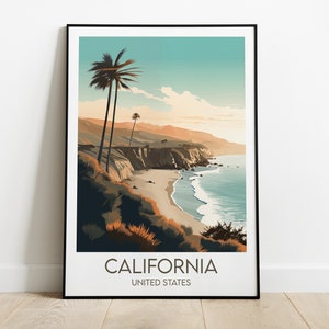 Impression de voyage en Californie - Poster des États-Unis - Cadeau d&#39;anniversaire de mariage personnalisé personnalisé