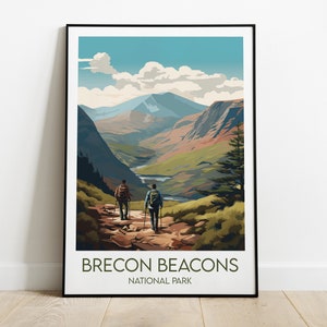Brecon Beacons National Park Travel Print - Wales Poster - Custom Personalised Wedding Birthday Gift