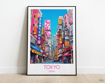Tokyo Travel Print - Japan Poster - Custom Personalised Wedding Birthday Gift