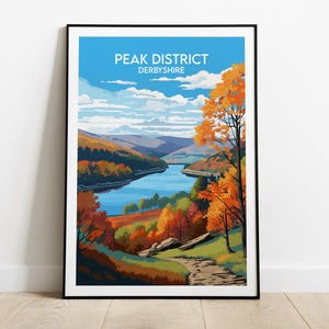 Peak District Travel Print - Derbyshire Poster - Custom Personalised Wedding Birthday Gift