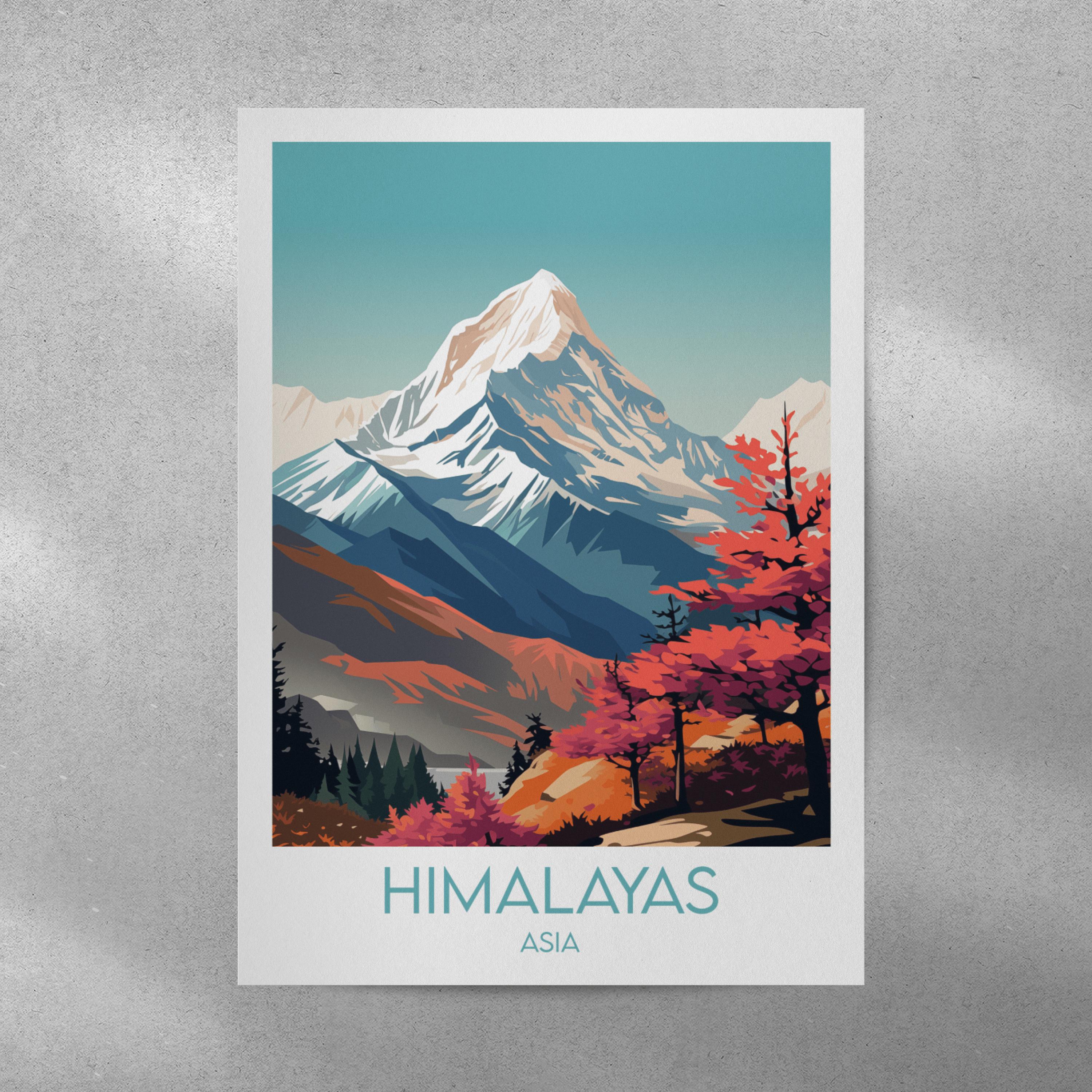 Himalayan Mountains Travel Print - Nepal Poster - Custom
