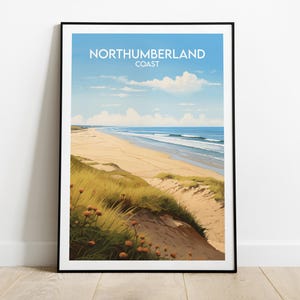 Northumberland Reise-Druck - UK Nationalpark Poster - Individuell personalisiertes Hochzeits-Geburtstagsgeschenk