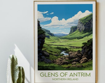 Glens Of Antrim 旅行プリント - 北アイルランドのポスター