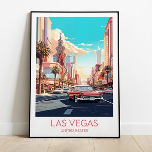 Las Vegas Travel Print - United States Poster - Custom Personalised Wedding Birthday Gift