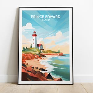 Impression de voyage à l'Île-du-Prince-Édouard - Poster Canada - Cadeau d'anniversaire de mariage personnalisé