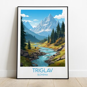 Triglav Travel Print - Slovenia Poster - Custom Personalised Wedding Birthday Gift
