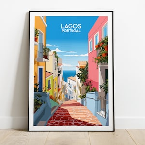 Lagos Travel Print - Portugal Poster - Custom Personalised Wedding Birthday Gift