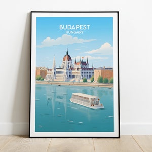 Budapest Reise - Ungarn Poster - Individuell personalisiertes Hochzeit Geburtstagsgeschenk