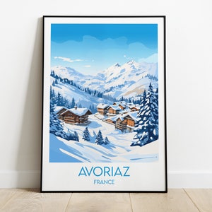 Avoriaz Ski Travel Print - Frankreich Poster - Individuell personalisiertes Hochzeit Geburtstagsgeschenk