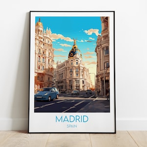 Madrid Travel Print - Spanien Poster - Individuell personalisiertes Hochzeit Geburtstagsgeschenk