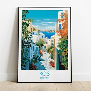 Kos Travel Print - Poster della Grecia - Regalo di compleanno personalizzato per matrimonio