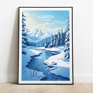 Impression de voyage en Alberta - Poster Canada - Cadeau d'anniversaire de mariage personnalisé