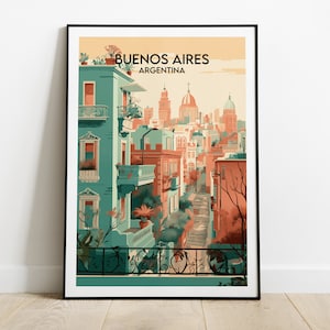 Buenos Aires Reise-Druck - Argentinien Poster - Individuell personalisiertes Hochzeits-Geburtstagsgeschenk