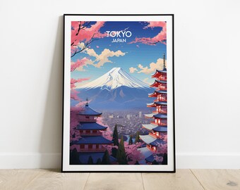 Tokyo Travel Print - Japan Poster - Custom Personalised Wedding Birthday Gift