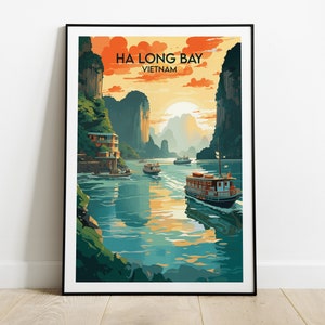 Ha Long Bay Travel Print - Vietnam Poster - Individuell personalisiertes Hochzeit Geburtstagsgeschenk
