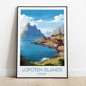 Lofoten Islands Travel Print - Norway Poster - Custom Personalised Wedding Birthday Gift