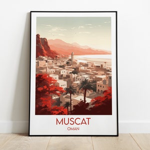 Muscat Travel Print - Oman Poster - Custom Personalised Wedding Birthday Gift